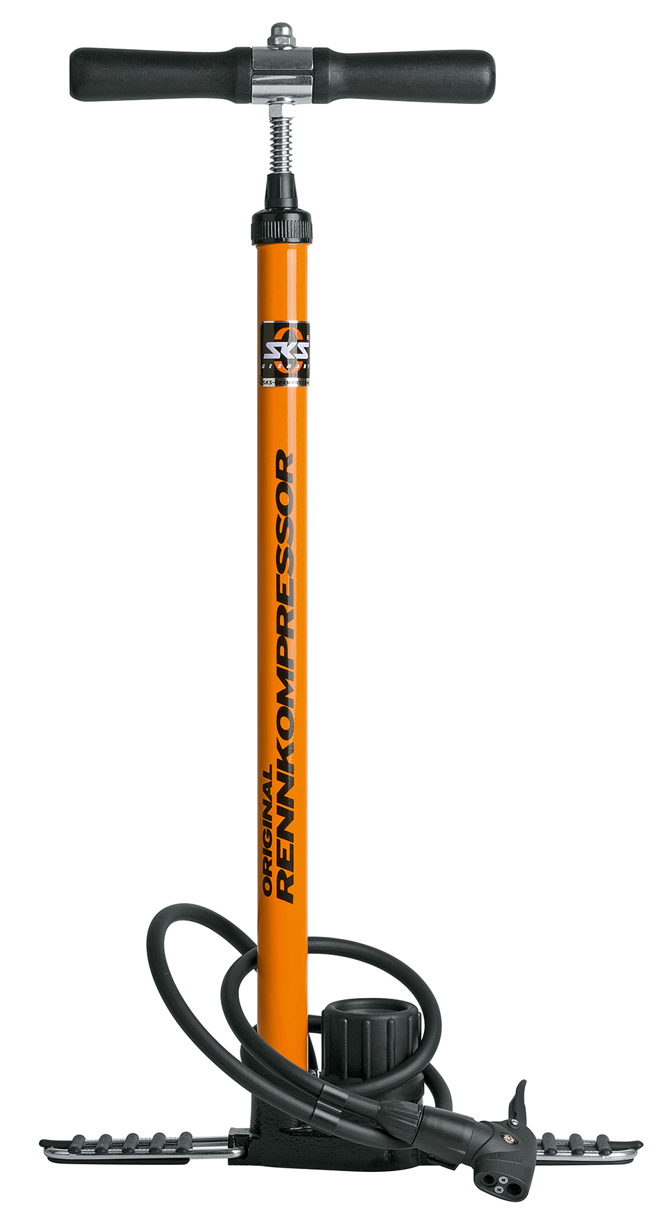 SKS Rennkompressor orange  (Multivalve-Schlauchanschluss) Standpumpe